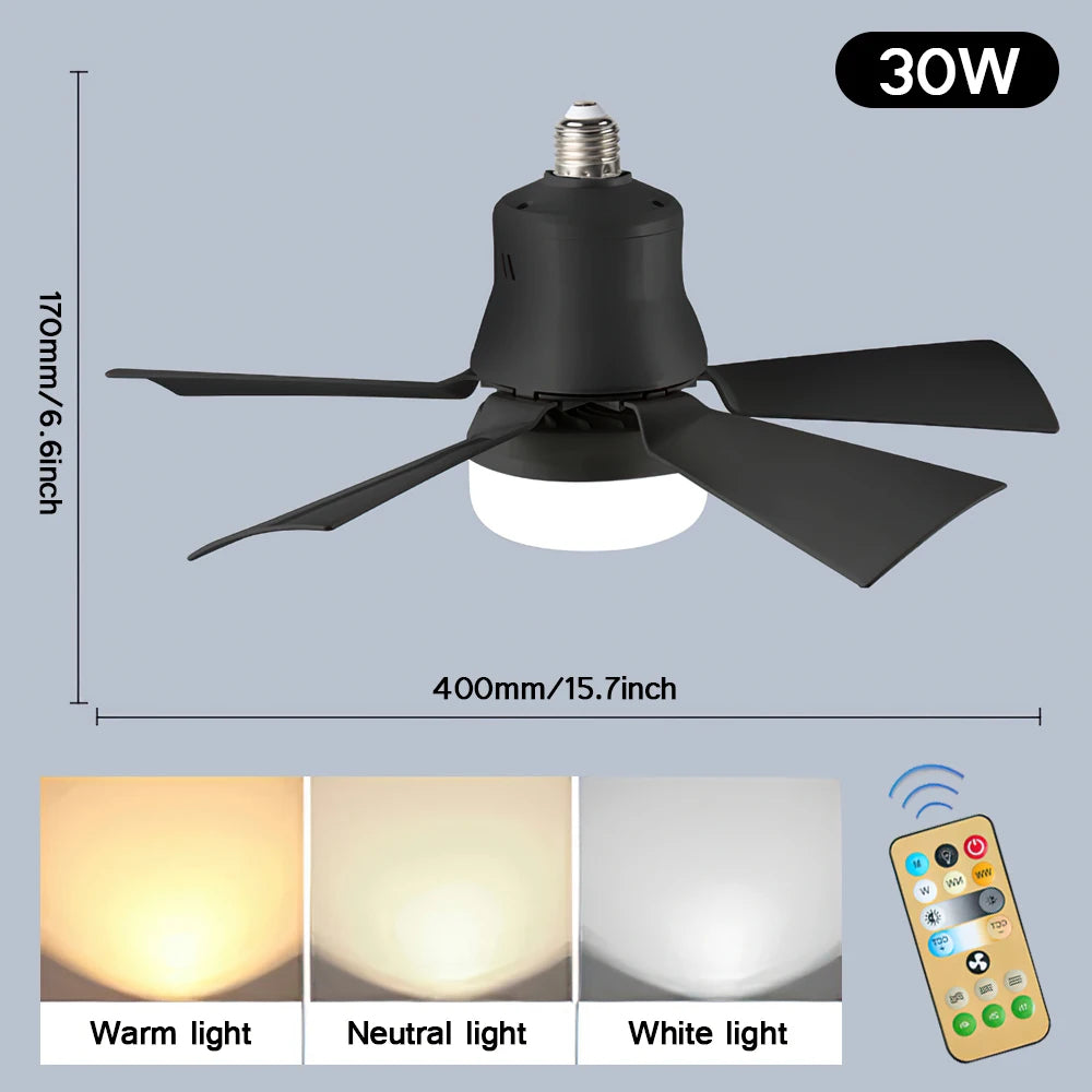 LED Ceiling Fan with Lamp and Remote Control