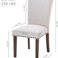 Fabric Dining Room Kitchen Side Chair with Trim and Wood Leg