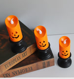 LED Halloween Pumpkin Candlestick – Multi-Color Tabletop Décor for Party & Home