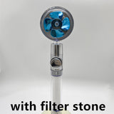 360° Rotating Water-Saving Shower Head with Built-in Fan