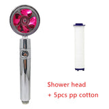 360° Rotating Water-Saving Shower Head with Built-in Fan
