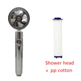 360° Rotating Water-Saving Shower Head with Built-in Fan